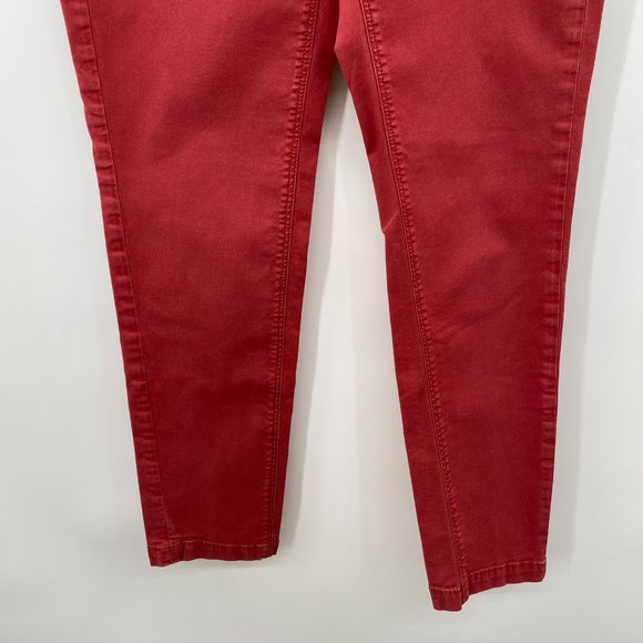 DAUGHTERS OF THE LIBERATION STRETCH STRAIGHT LEG PANTS RUST WOMENS SIZE 6 - Picture 3 of 6